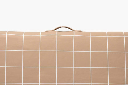 Tan Grid Dog Bed