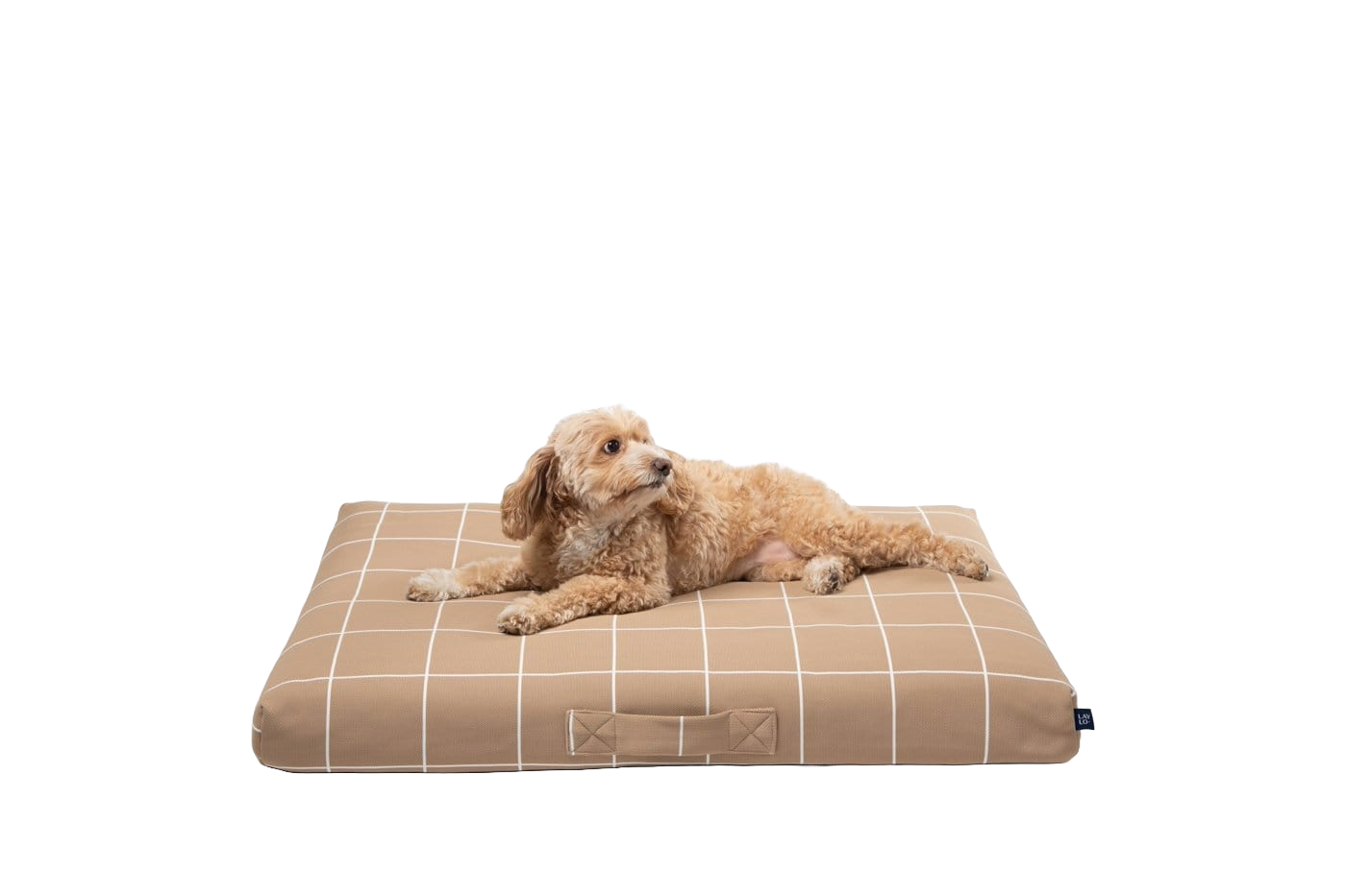Tan Grid Dog Bed