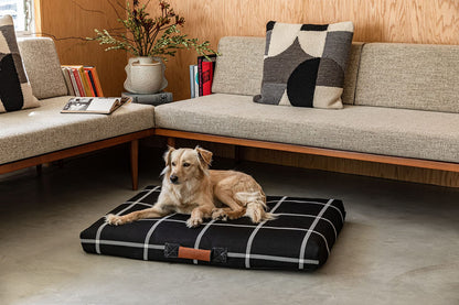 Black Plaid Dog Bed