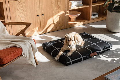 Black Plaid Dog Bed