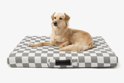 Gray Checker Dog Bed