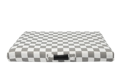 Gray Checker Dog Bed