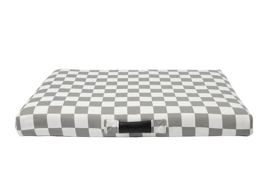 Gray Checker Dog Bed