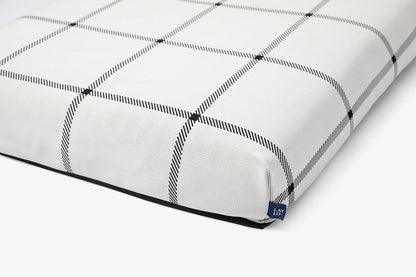 White Plaid Dog Bed