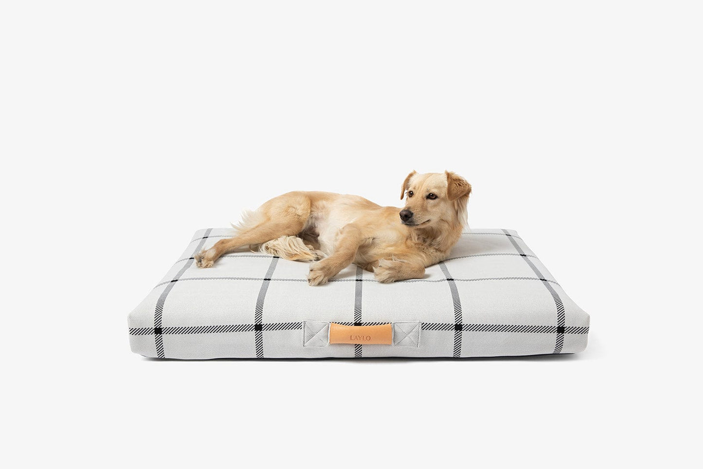 White Plaid Dog Bed