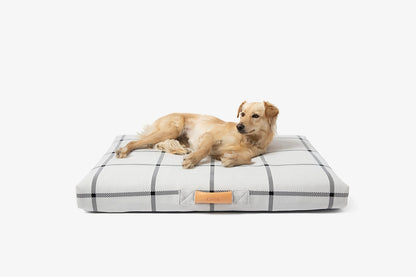 White Plaid Dog Bed