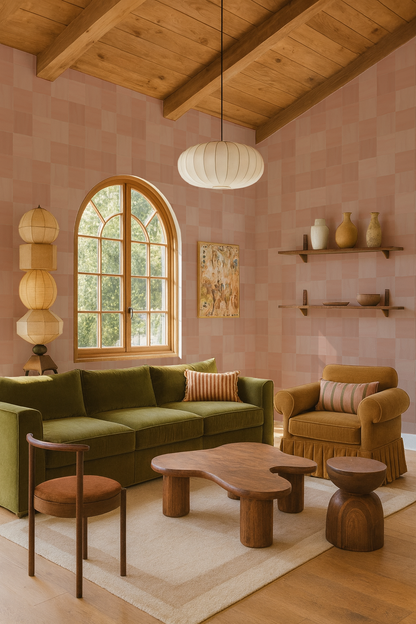 Zellige Wallpaper, rose