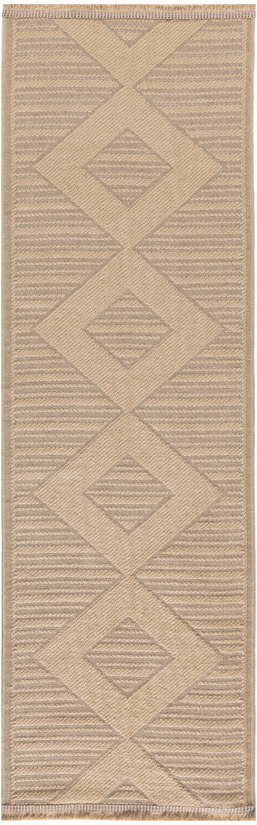 Nourison Jute Loom Woven Natural & Beige Machine Washable Rug - 2'3" x 7'6"