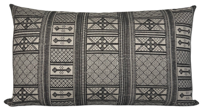 Masai Pillow in Charcoal on Natural