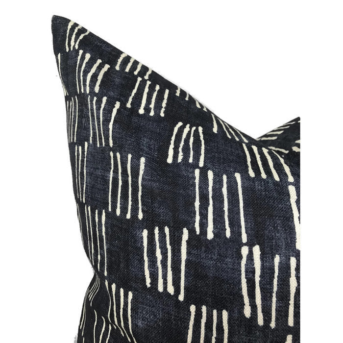 Matchsticks Pillow in Indigo Blue