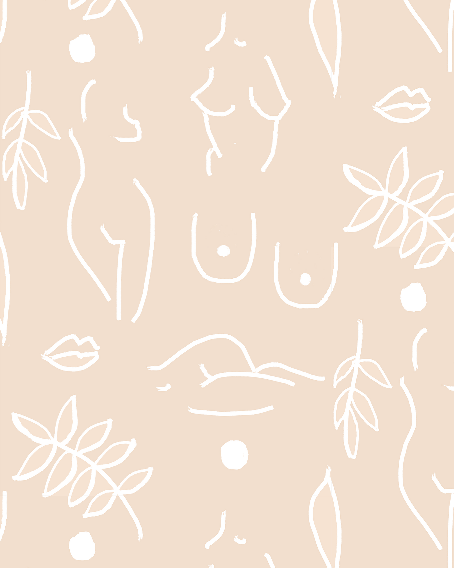 Neutral Nudes Wallpaper - Nude & White