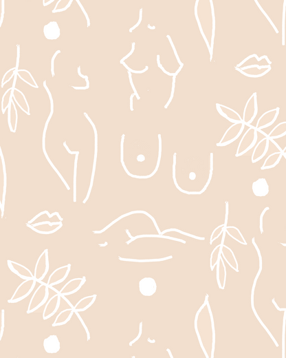 Neutral Nudes Wallpaper - Nude & White