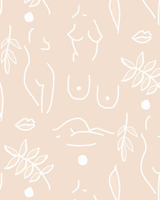 Neutral Nudes Wallpaper - Nude & White