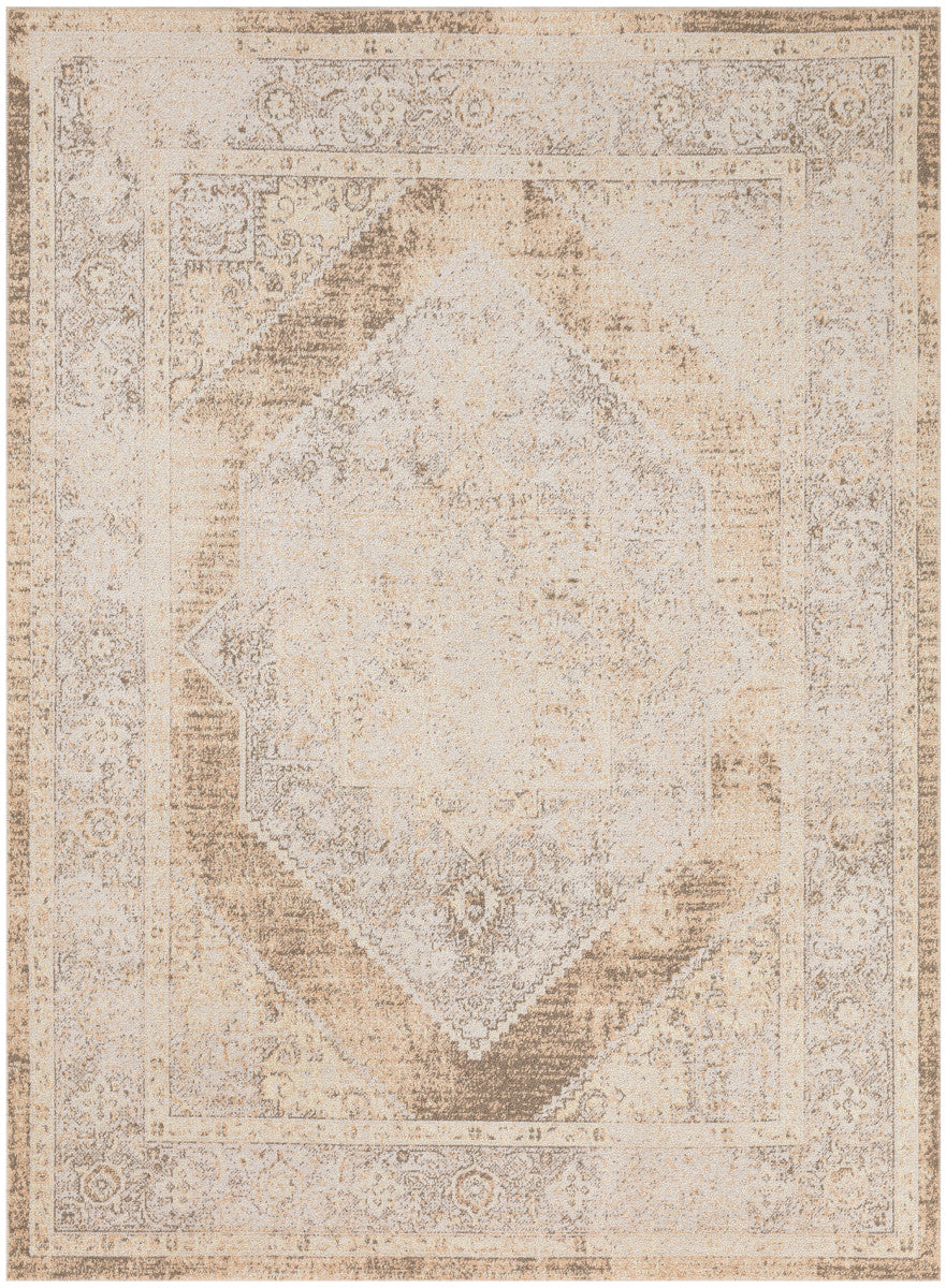 Nourison Astra Beige Pet Friendly Machine Washable Rug - 5'3" x 7'