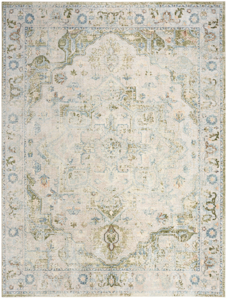 Nourison Astra Blue & Green Pet Friendly Machine Washable Rug - 10' x 14'