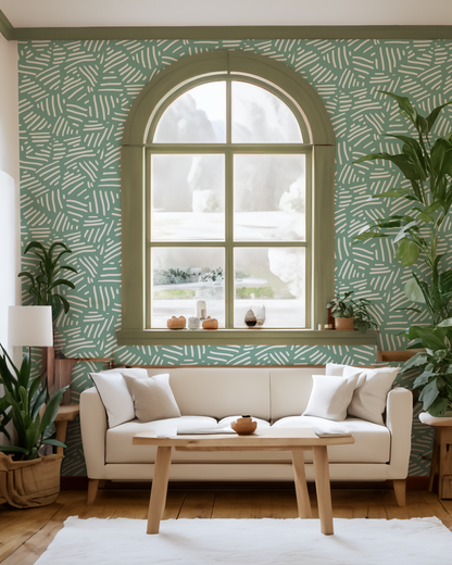 Simple Stripes Wallpaper, mint