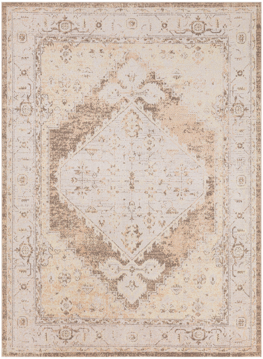 Nourison Astra Beige Pet Friendly Machine Washable Rug - 5'3" x 7'