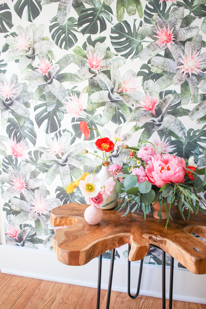 Rad Bromeliad Wallpaper - White