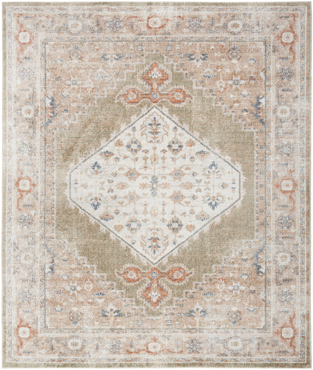 Nourison Astra Sage & Multicolor Pet Friendly Machine Washable Rug - 10' x 14'