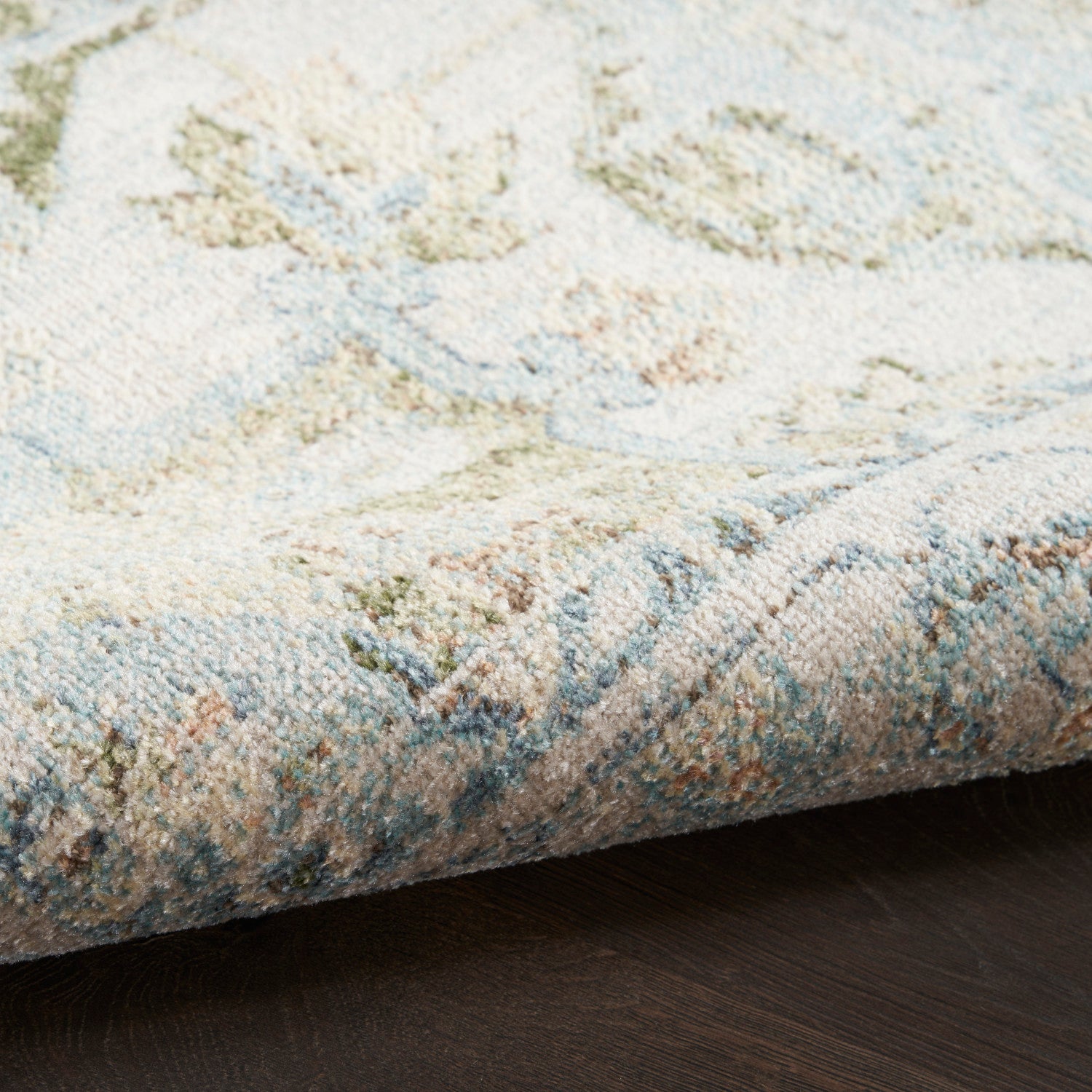 Nourison Astra Blue & Green Pet Friendly Machine Washable Rug - Texture