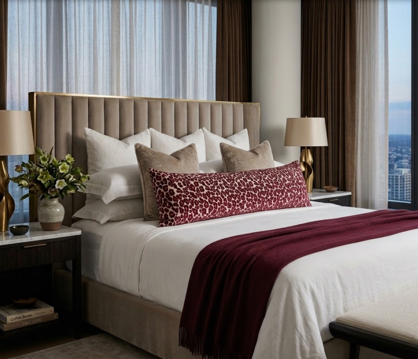 Margaux Spotted Pillow in Mulberry