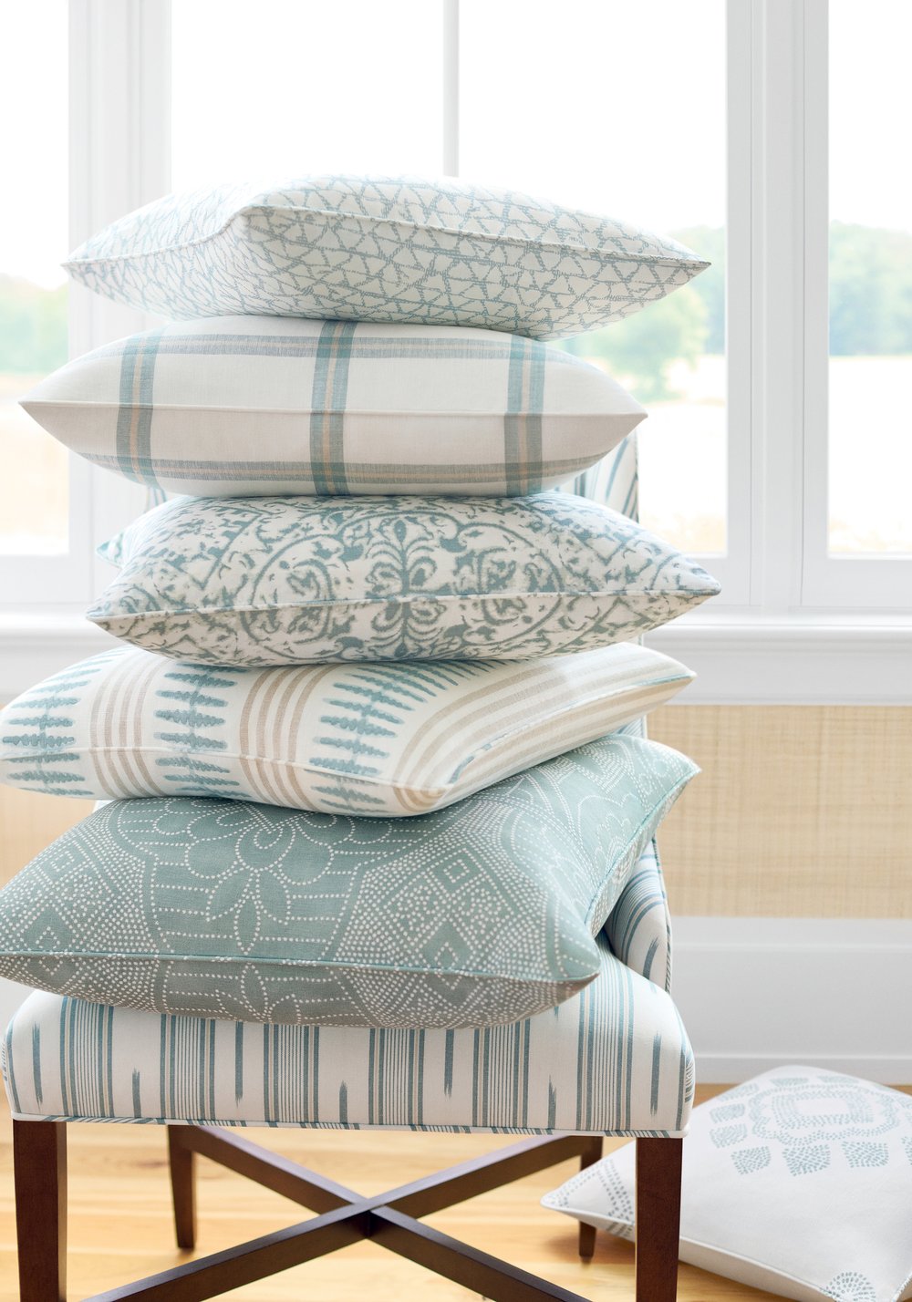 Indo Stripe Pillow in Seaglass