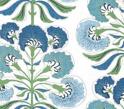 Tybee Tree Pillow in Blue + Green