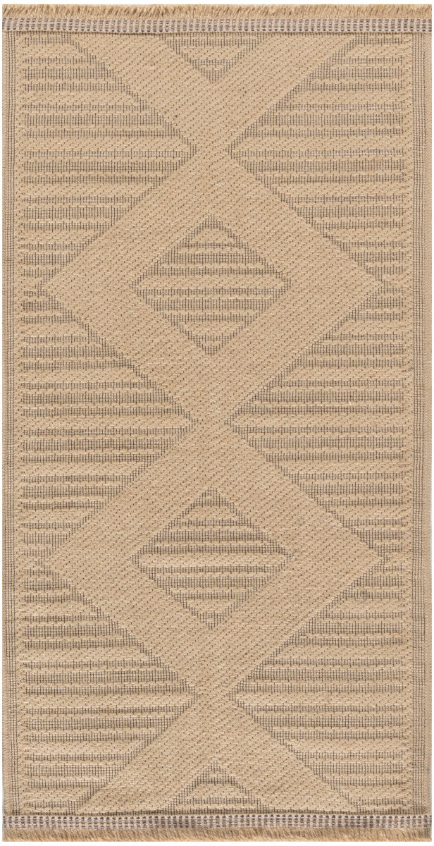 Nourison Jute Loom Woven Natural & Beige Machine Washable Rug - 2' x 4'