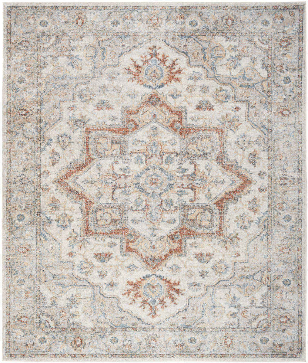 Nourison Astra Grey & Multicolor Pet Friendly Machine Washable Rug - 10' x 14'