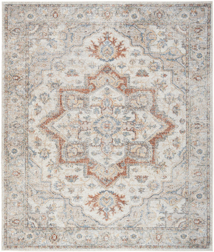 Nourison Astra Grey & Multicolor Pet Friendly Machine Washable Rug - 10' x 14'