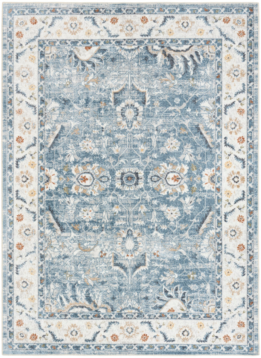 Nourison Astra Blue Pet Friendly Machine Washable Rug - 6'7" x 9'