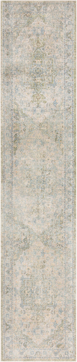 Nourison Astra Blue & Green Pet Friendly Machine Washable Rug - 2'2" x 8'
