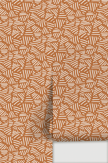 Simple Stripes Wallpaper, burnt orange