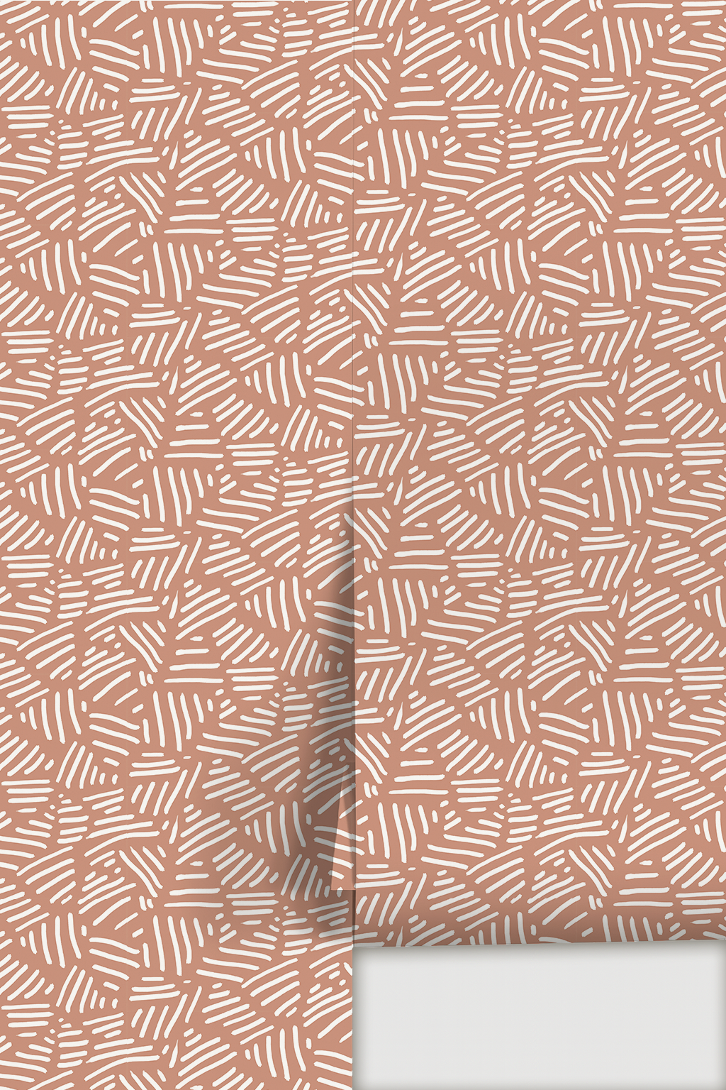 Simple Stripes Wallpaper, terra cotta