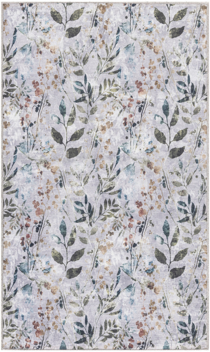 Nourison Grey & Multicolor Machine Washable Rug - 3' x 5'
