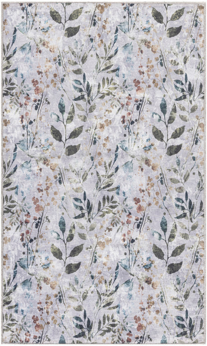 Nourison Grey & Multicolor Machine Washable Rug - 3' x 5'