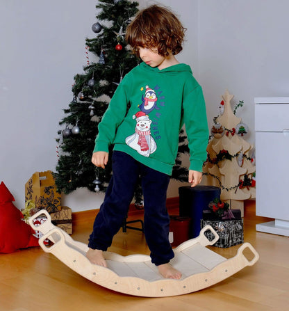 XL Wooden Montessori Balance Board with Pillow